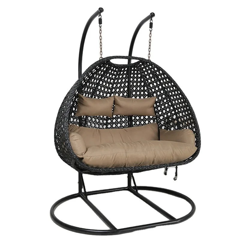 2026 Double Hammock Swing Chair With Stand - Outdoor Hanging Rattan  Chair, Garden Leisure Seat