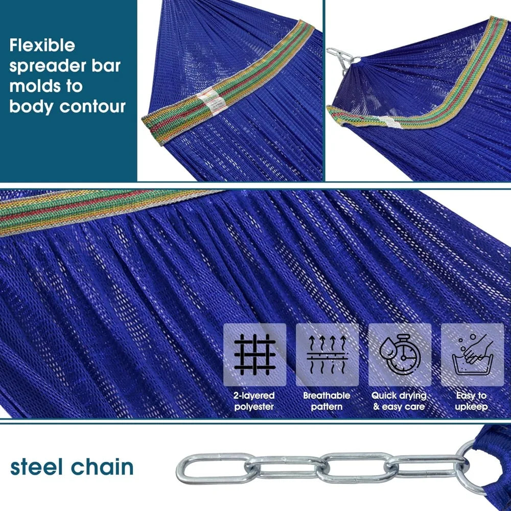 Camping Hammock and Stand, Collapsible Camping Hammock and Stand, 600 lbs Capacity Foldable Hammock for 2 Persons,